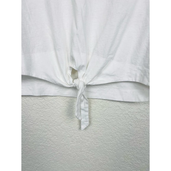 ALLSAINTS Coni Shoulder Pad Tie Front White T-Shirt - Size: Medium - EUC - Picture 3 of 7
